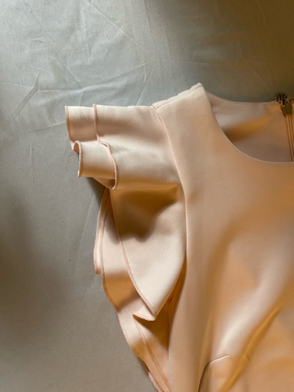 Tommy Hilfiger Blush Pink Flutter Sleeve Sheath Dress Elegant Minimal Size 4 - Picture 10 of 10